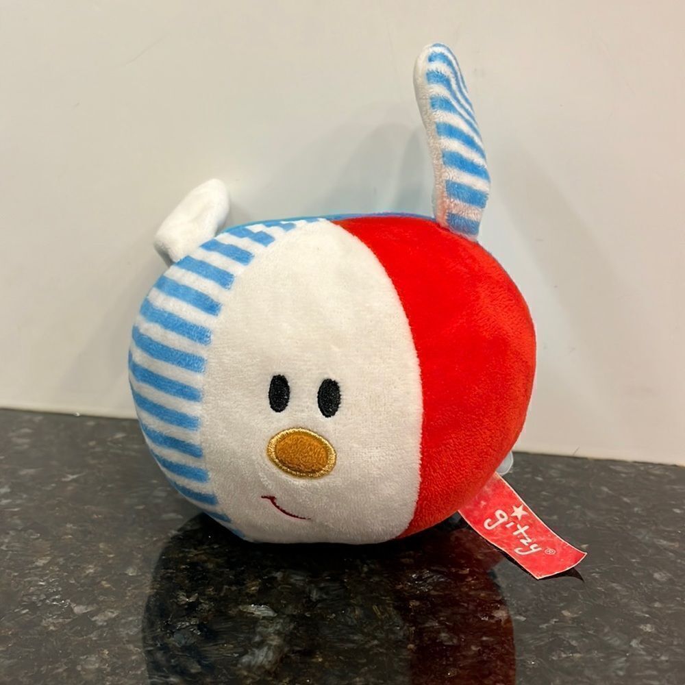 gitzy plush jingle bunny ball. Size 4.5”